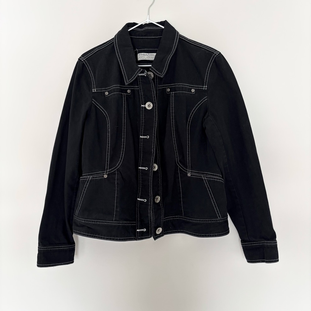 Tribal Black Classic Jean Jacket